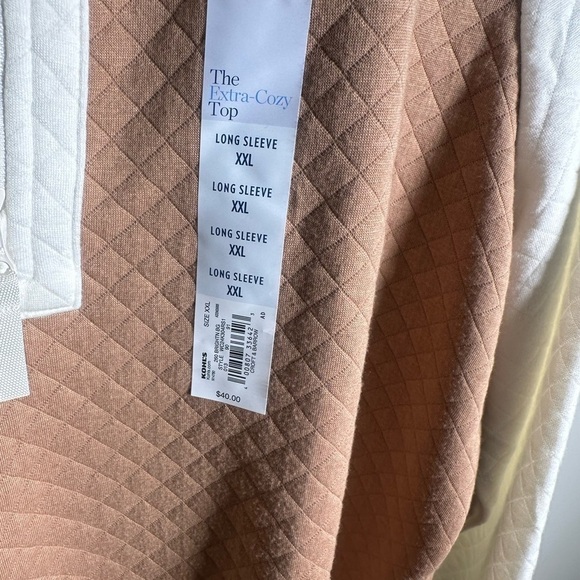 Croft & Barrow Tan Cream Quarter Zip Pullover XXL NWT - Picture 4 of 6